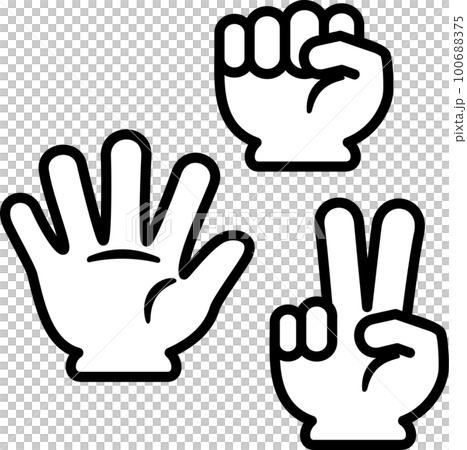 石頭剪刀布圖標集 100688375