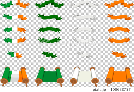 Irish holiday St Patrick day, big set scrolls paper ribbon Irish holiday St Patrick day, big set scrolls paper ribbon 100688757