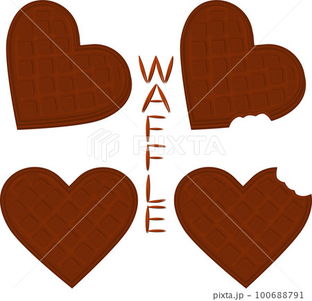various sweet tasty waffles 100688791