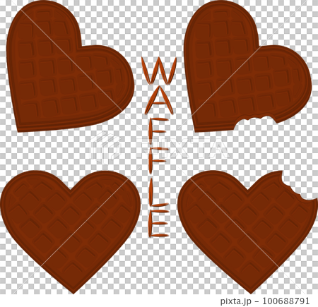 various sweet tasty waffles 100688791