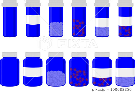 big set different types of pills inside close jar big set different types of pills inside close jar 100688856