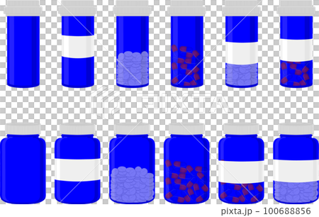 big set different types of pills inside close jar big set different types of pills inside close jar 100688856