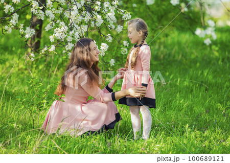 mother and daughter in nature mother and daughter in nature 100689121