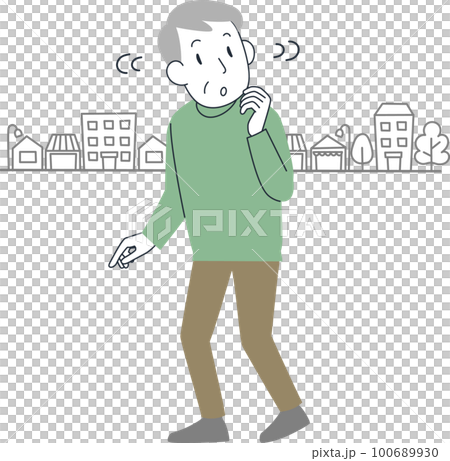 一位因癡呆症而不知道該地點而感到困惑的老人 一位因癡呆症而不知道該地點而感到困惑的老人 100689930