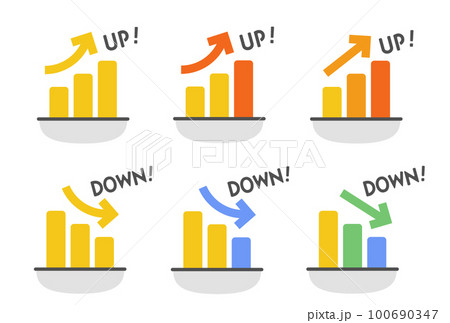 アップ＆ダウングラフ_ビジネス_シンプル 100690347