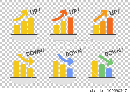 Up & Down Graph_Business_Simple Icon Illustration Material Up & Down Graph_Business_Simple Icon Illustration Material 100690347