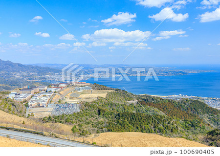 冬の十文字原展望台から見た景色 大分県別府市 冬の十文字原展望台から見た景色 大分県別府市 100690405