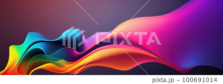 Abstract Ultra Wide Bright Background with Smooth Rainbow Wave 100691014