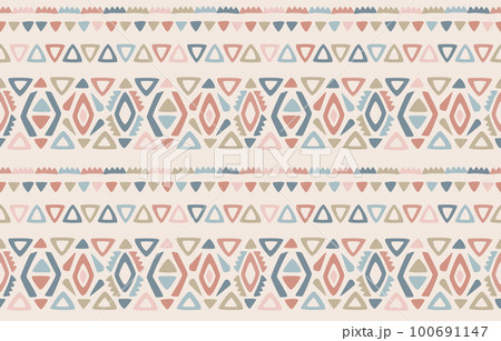 Ethnic seamless pattern. Native tribal traditional embroidery. Ethnic seamless pattern. Native tribal traditional embroidery. 100691147