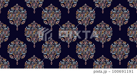 Ethnic seamless pattern. Native tribal traditional embroidery. 100691191