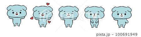 犬のゆるキャライラストセット 100691949