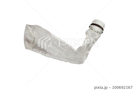 recycled plastic bottle isolated on white background 100692167