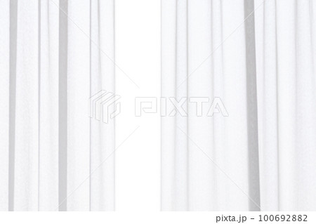 Abstract blur white curtains isolated on white background 100692882