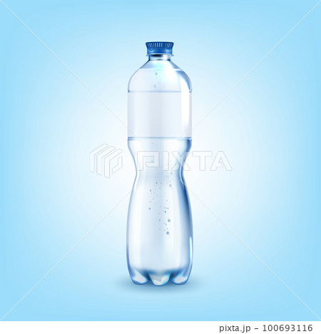 Realistic Detailed 3d Mineral Water Plastic Bottle Blank Empty Template Mockup. Vector illustration of Refreshment Healthy Drink 100693116