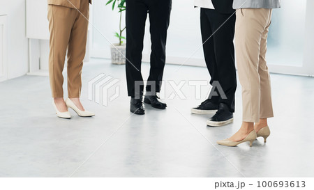 ロビーで会話するビジネスパーソンのグループ ロビーで会話するビジネスパーソンのグループ 100693613