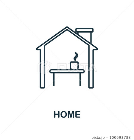 Home line icon. Monochrome simple Home outline icon for templates, web design and infographics 100693788