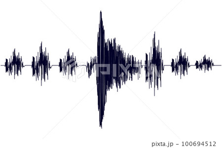 Black seismogram of seismic activity or lie detector record 100694512