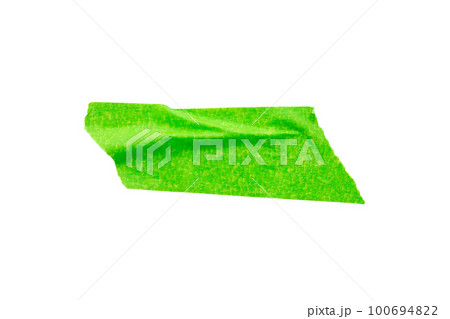 Green adhesive paper tape isolated on white background Green adhesive paper tape isolated on white background 100694822