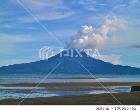 重富海岸から見える桜島　① 100695765