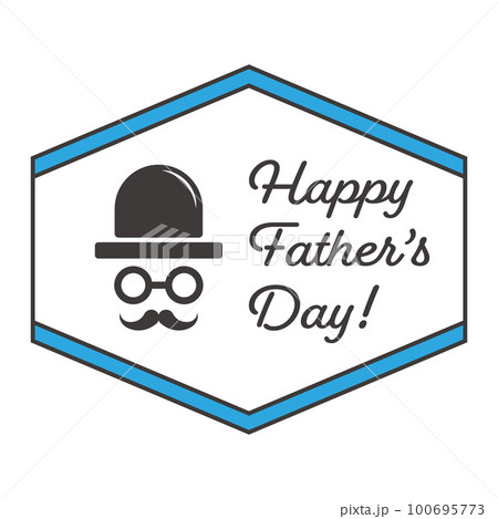 Father's day hat and mustache and round glasses - Stock