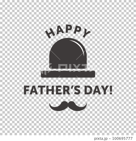 Vector illustration of gentleman in hat and mustache with Father's Day title 100695777