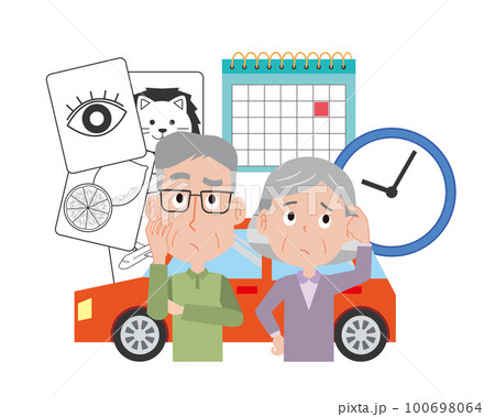 自動車運転免許更新時の認知機能検査イメージイラスト 自動車運転免許更新時の認知機能検査イメージイラスト 100698064