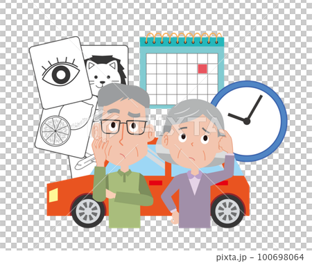 自動車運転免許更新時の認知機能検査イメージイラスト 自動車運転免許更新時の認知機能検査イメージイラスト 100698064