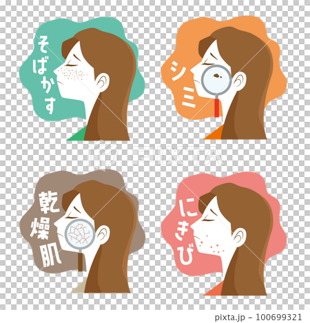 女人的側面皮膚問題插圖集 100699321