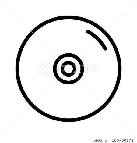 シンプルなCDのアイコン。コンパクトディスク。ベクター。 100700172