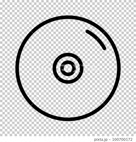 シンプルなCDのアイコン。コンパクトディスク。ベクター。 100700172