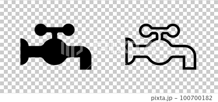 水龍頭圖標集。供水。向量。 100700182