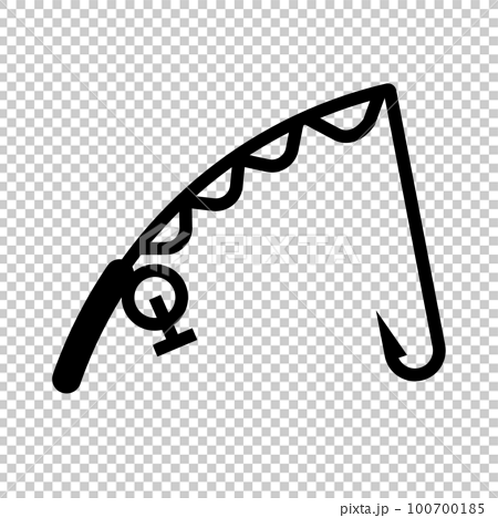 Simple fishing rod icon. hobby. vector. - Stock Illustration