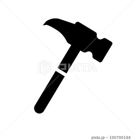 ネイルハンマーのシルエットアイコン。ベクター。 100700188
