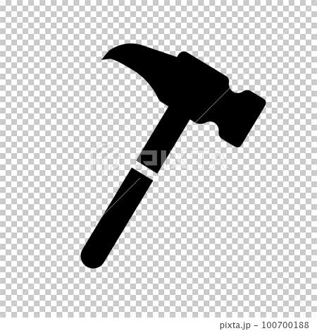 ネイルハンマーのシルエットアイコン。ベクター。 100700188