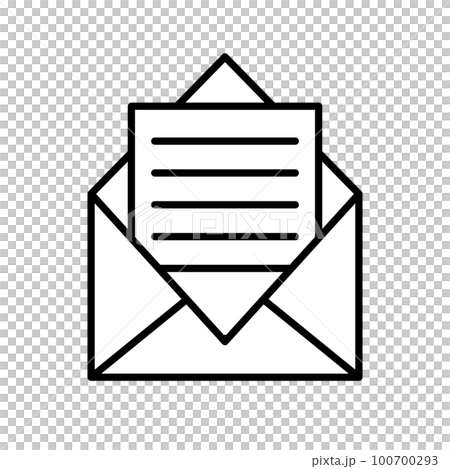 開封後のメールと書類のアイコン。ベクター。 100700293