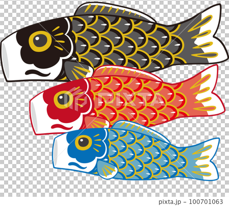 こいのぼり3匹 単体 こいのぼり3匹 単体 100701063