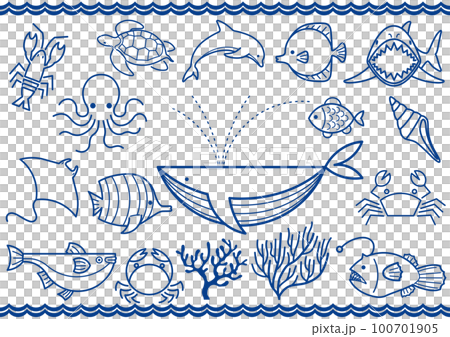 sea life icon set sea life icon set 100701905
