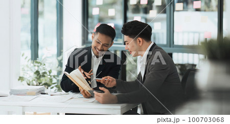 Group of Businessman or Accountant checking finance data document for investigation of corruption account. Anti Bribery concept Group of Businessman or Accountant checking finance data document for investigation of corruption account. Anti Bribery concept 100703068