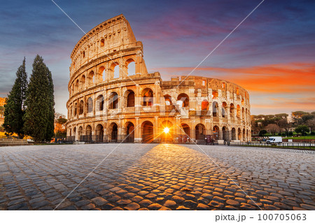 Rome, Italy at the Colosseum Amphitheater 100705063
