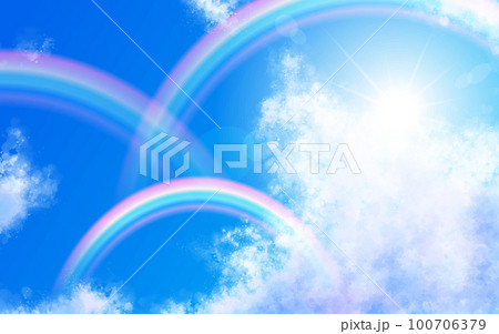 青空と三重の虹と太陽と雲14 静かな空のイラスト素材 [100706379] - PIXTA