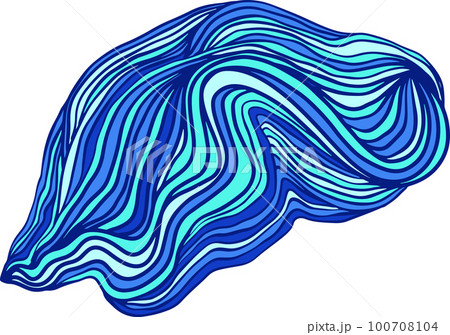Doodle Blue Wave Line Abstract Pattern 100708104