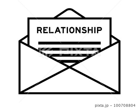 Envelope and letter sign with word relationship as the headline 100708804