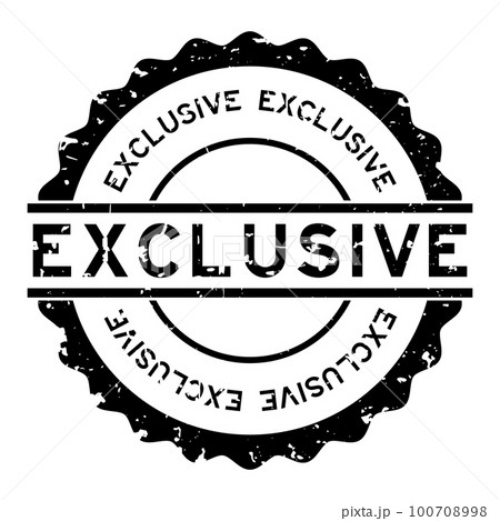 Grunge black exclusive word round rubber seal stamp on white background Grunge black exclusive word round rubber seal stamp on white background 100708998