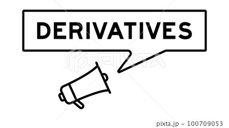 Megaphone icon with speech bubble in word derivatives on white background 100709053