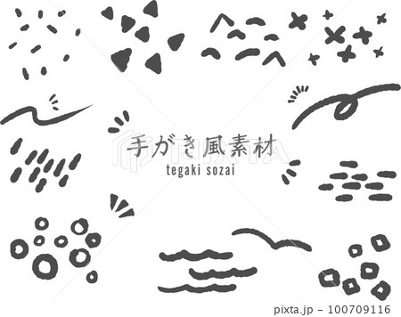 シンプルな手描きあしらい素材 100709116