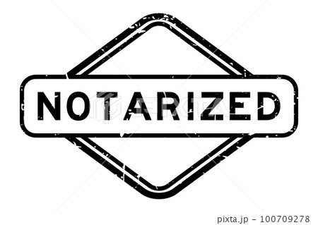 Grunge black notarized word rubber seal stamp on white background 100709278