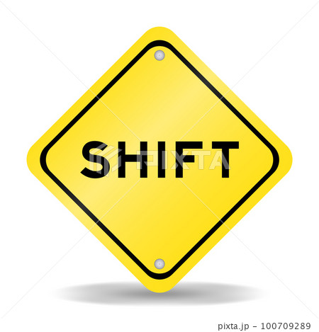 Yellow color transportation sign with word share on white background 100709289