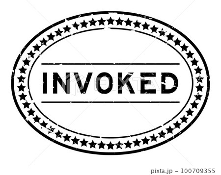 Grunge black invoked word oval rubber seal stamp on white background 100709355