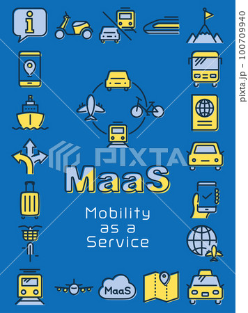 MaaS (Mobility as a Service)　カラフルなアイコンセット 100709940