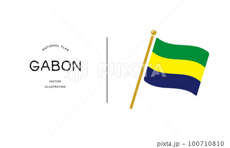 ガボンの国旗アイコン ベクターイラスト 100710810